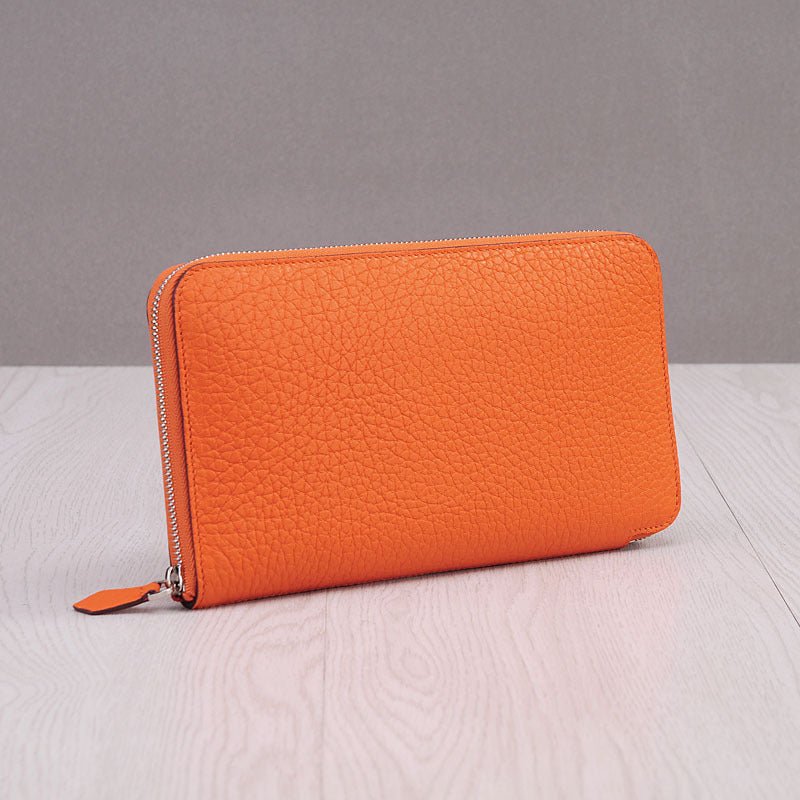 Ondine | Vibrant Leather Zip - Around Wallet – Chic & Functional Luxury - in Orange | Arvea Bags