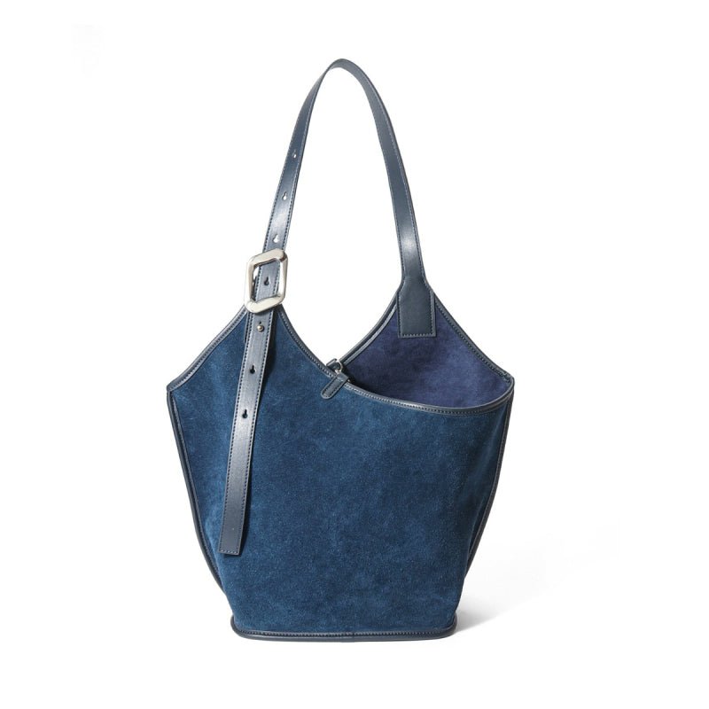 Ophelia | Suede Leather Shoulder Tote Bag – Elegant & Chic Handbag - in Teal | Arvea Bags