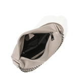 Oriselle | Taupe Leather Chain Shoulder Bag – Modern & Chic - in Black | Arvea Bags