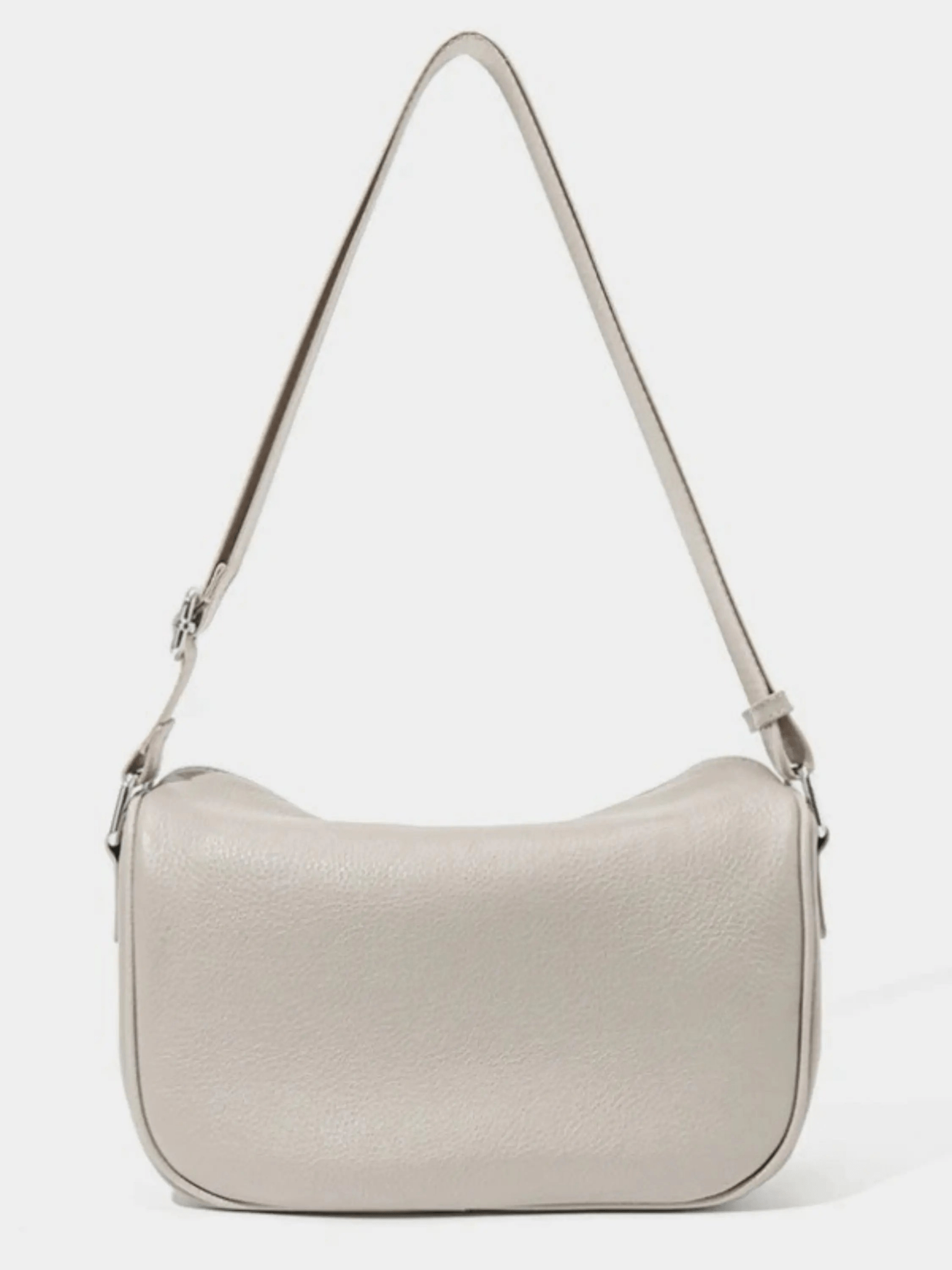 Oriselle | Taupe Leather Chain Shoulder Bag – Modern & Chic - in Black | Arvea Bags