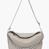 Oriselle | Taupe Leather Chain Shoulder Bag – Modern & Chic - in Black | Arvea Bags