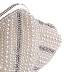 Orliana | Pearl & Crystal Embellished Evening Clutch – Timeless Grace - in Pearl White | Arvea Bags