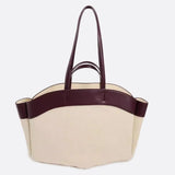 Oversized Canvas Tote Handbag with Leather Detail - in Brown | Arvea Bags
