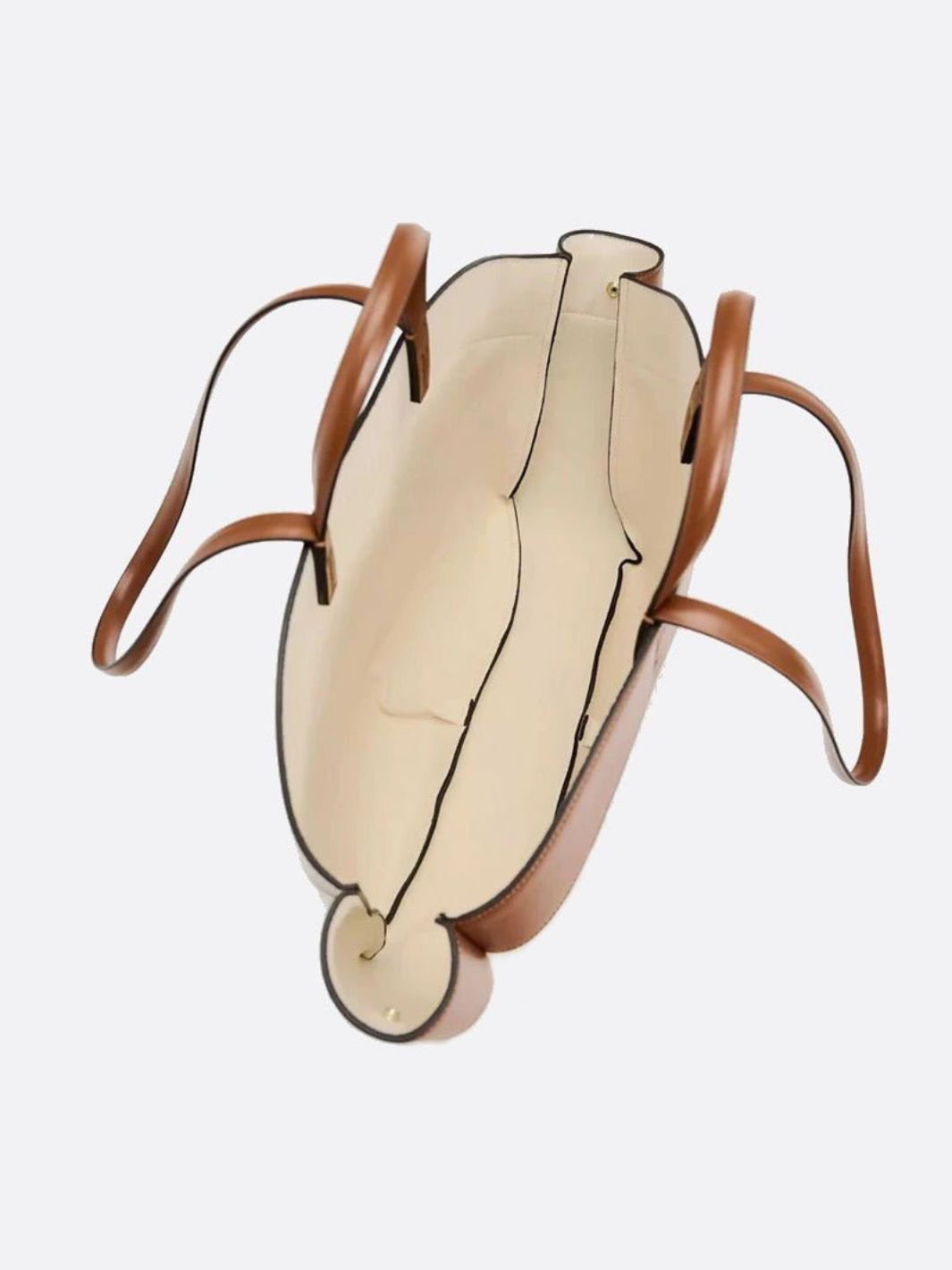 Oversized Canvas Tote Handbag with Leather Detail - in Camel | Arvea Bags