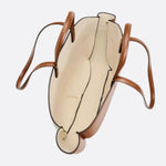 Oversized Canvas Tote Handbag with Leather Detail - in Camel | Arvea Bags