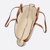 Oversized Canvas Tote Handbag with Leather Detail - in Camel | Arvea Bags