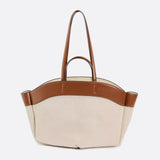 Oversized Canvas Tote Handbag with Leather Detail - in Camel | Arvea Bags