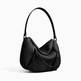 Paloma Leather Shoulder Bag – Modern Designer Hobo for Women - in Black | Arvea Bags