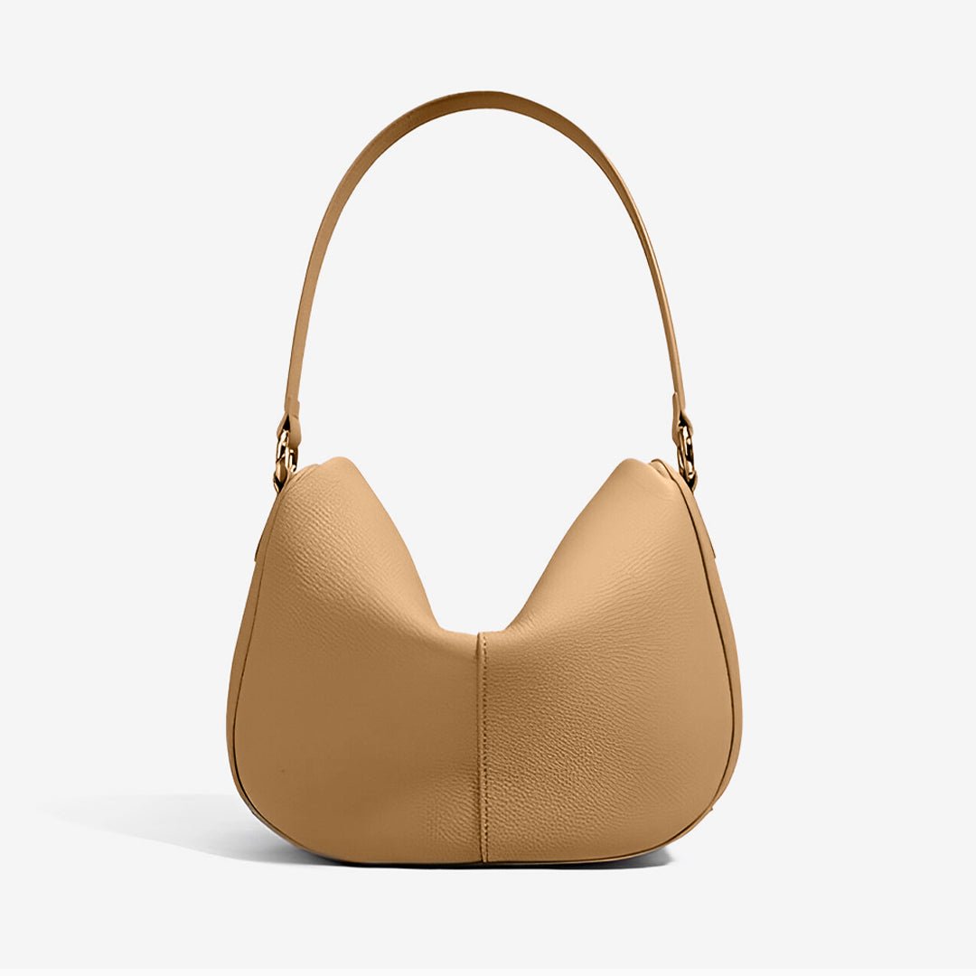 Paloma Leather Shoulder Bag – Modern Designer Hobo for Women - in Khaki | Arvea Bags