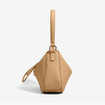 Paloma Leather Shoulder Bag – Modern Designer Hobo for Women - in Khaki | Arvea Bags