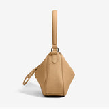 Paloma Leather Shoulder Bag – Modern Designer Hobo for Women - in Khaki | Arvea Bags