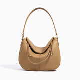 Paloma Leather Shoulder Bag – Modern Designer Hobo for Women - in Khaki | Arvea Bags