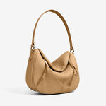 Paloma Leather Shoulder Bag – Modern Designer Hobo for Women - in Khaki | Arvea Bags