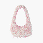 Pearl Beaded Shoulder Bag – Elegant Statement Handbag for Special Occasions - in Pink | Arvea Bags