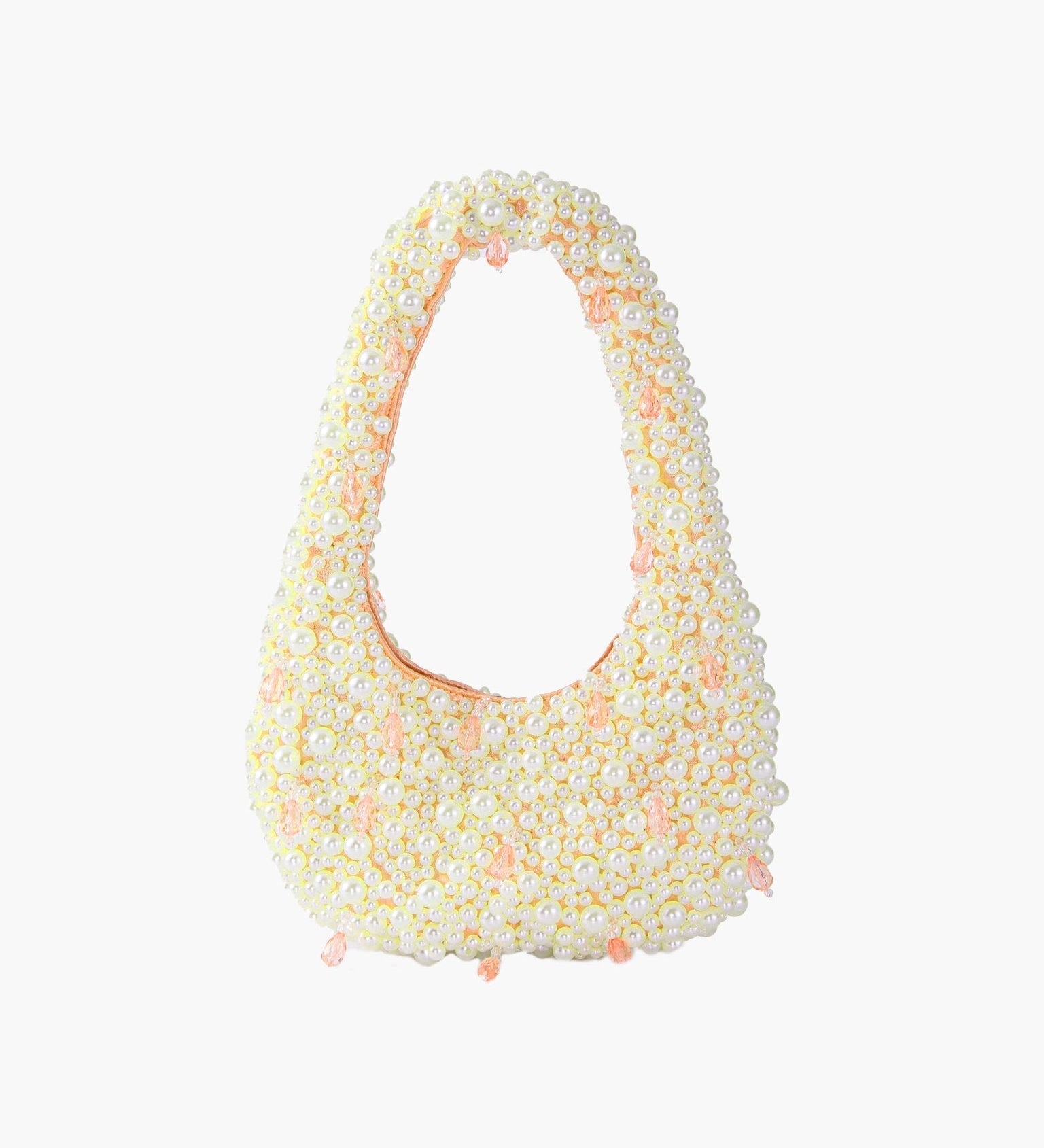 Pearl Beaded Shoulder Bag – Elegant Statement Handbag for Special Occasions - in Pink | Arvea Bags