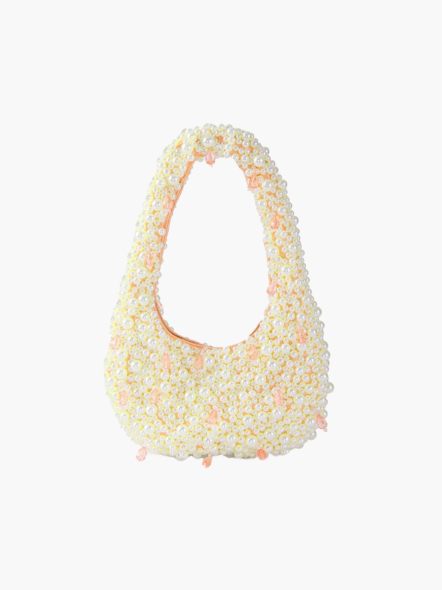 Pearl Beaded Shoulder Bag – Elegant Statement Handbag for Special Occasions - in Pink | Arvea Bags