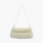 Pearl Beaded Top Handle Bag – Vintage - Inspired Handbag for Special Occasions - in White | Arvea Bags