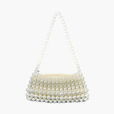 Pearl Beaded Top Handle Bag – Vintage - Inspired Handbag for Special Occasions - in White | Arvea Bags