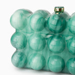 Pearl Bubble Clutch – Sculptural Acrylic Evening Bag - in Green | Arvea Bags