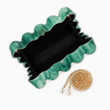 Pearl Bubble Clutch – Sculptural Acrylic Evening Bag - in Green | Arvea Bags