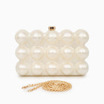 Pearl Bubble Clutch – Sculptural Acrylic Evening Bag - in Ivory | Arvea Bags
