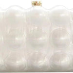 Pearl Bubble Clutch – Sculptural Acrylic Evening Bag - in White | Arvea Bags