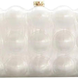 Pearl Bubble Clutch – Sculptural Acrylic Evening Bag - in White | Arvea Bags