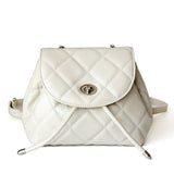 Perseis | Silver Quilted Leather Backpack – Chic, Trendy & Eye - Catching - in Black | Arvea Bags