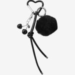 Praelia | Black Pom - Pom Heart Charm – Chic, Modern & Playful - in Black | Arvea Bags