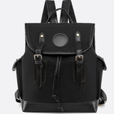 Preston Canvas Backpack – Two - Tone Drawstring Rucksack with Faux Leather Trim - in Black | Arvea Bags