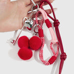 Quelara | Red Cherry Heart Key Charm – Playful, Romantic & Stylish - in Red | Arvea Bags