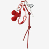 Quelara | Red Cherry Heart Key Charm – Playful, Romantic & Stylish - in Red | Arvea Bags