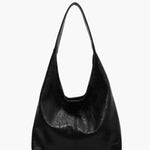 Ravellea | Luxe Black Leather Hobo Bag – Minimal & Chic - in Black | Arvea Bags