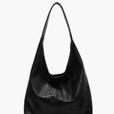 Ravellea | Luxe Black Leather Hobo Bag – Minimal & Chic - in Black | Arvea Bags