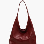 Ravellea | Luxe Black Leather Hobo Bag – Minimal & Chic - in Wine Red | Arvea Bags
