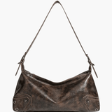 Raven | Luxe Distressed Leather Shoulder Bag – Edgy & Bold - in Brown | Arvea Bags