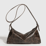 Raven | Luxe Distressed Leather Shoulder Bag – Edgy & Bold - in Brown | Arvea Bags
