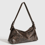 Raven | Luxe Distressed Leather Shoulder Bag – Edgy & Bold - in Brown | Arvea Bags