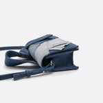 Rebel Denim Patchwork Bag – Jean - Inspired Handbag with Top Handle & Tie Detail - in Blue | Arvea Bags