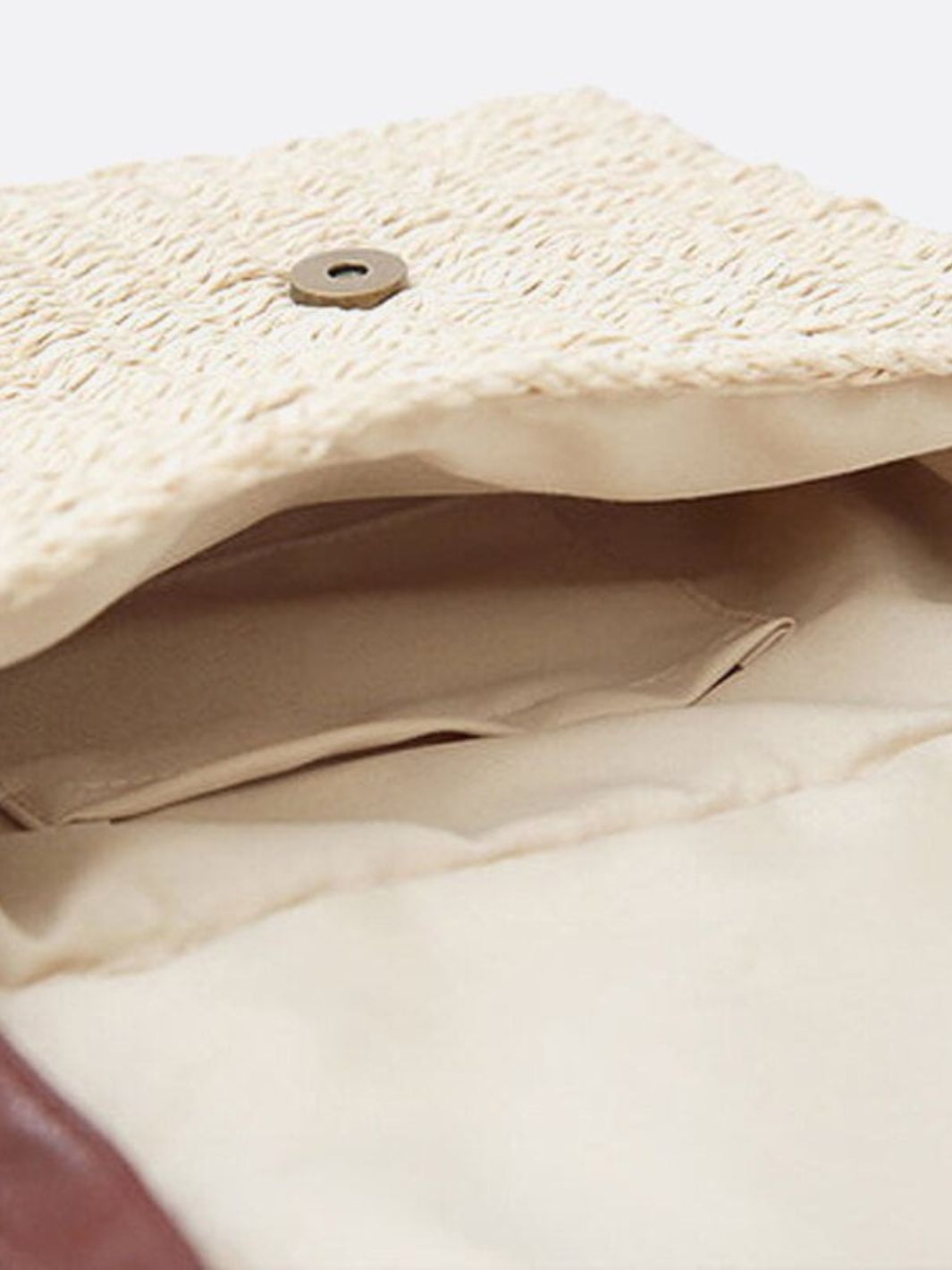 Rectangular Woven Shoulder Bag - in Beige | Arvea Bags