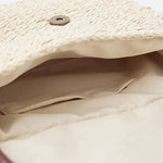 Rectangular Woven Shoulder Bag - in Beige | Arvea Bags