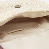 Rectangular Woven Shoulder Bag - in Beige | Arvea Bags