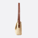 Rectangular Woven Shoulder Bag - in Beige | Arvea Bags