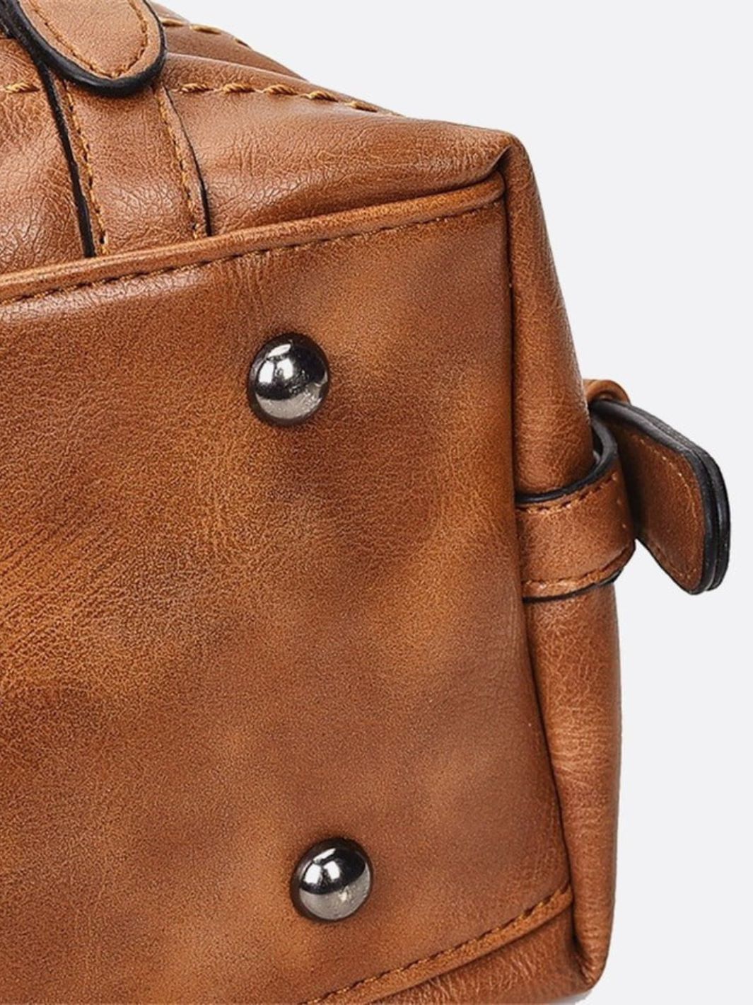 Retro Camel Leather Handbag – Vintage Style Shoulder Bag - in Camel | Arvea Bags
