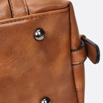 Retro Camel Leather Handbag – Vintage Style Shoulder Bag - in Camel | Arvea Bags
