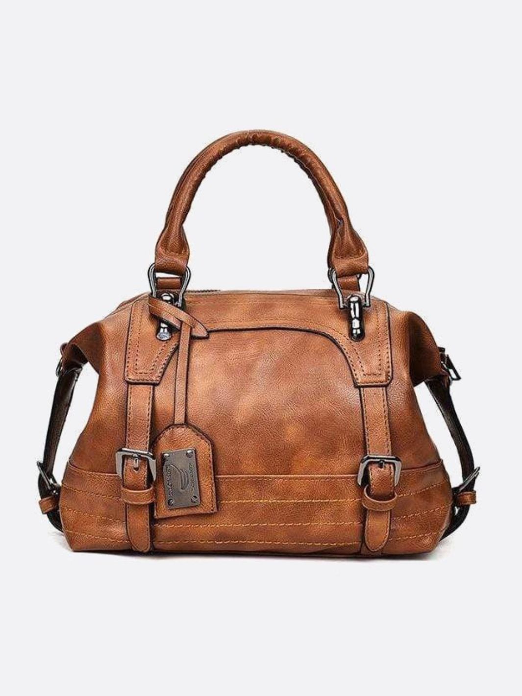Retro Camel Leather Handbag – Vintage Style Shoulder Bag - in Camel | Arvea Bags