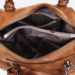 Retro Camel Leather Handbag – Vintage Style Shoulder Bag - in Camel | Arvea Bags