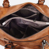 Retro Camel Leather Handbag – Vintage Style Shoulder Bag - in Camel | Arvea Bags