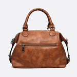 Retro Camel Leather Handbag – Vintage Style Shoulder Bag - in Camel | Arvea Bags