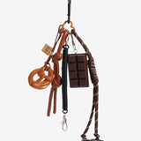 Rhiannon | Handcrafted Wooden Knot Bag Charm – Rustic, Artistic & Unique - in Black | Arvea Bags